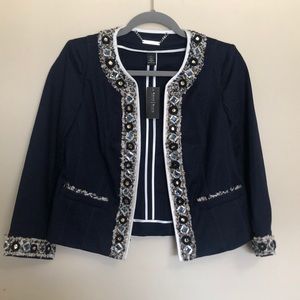 Navy embroidered jacket